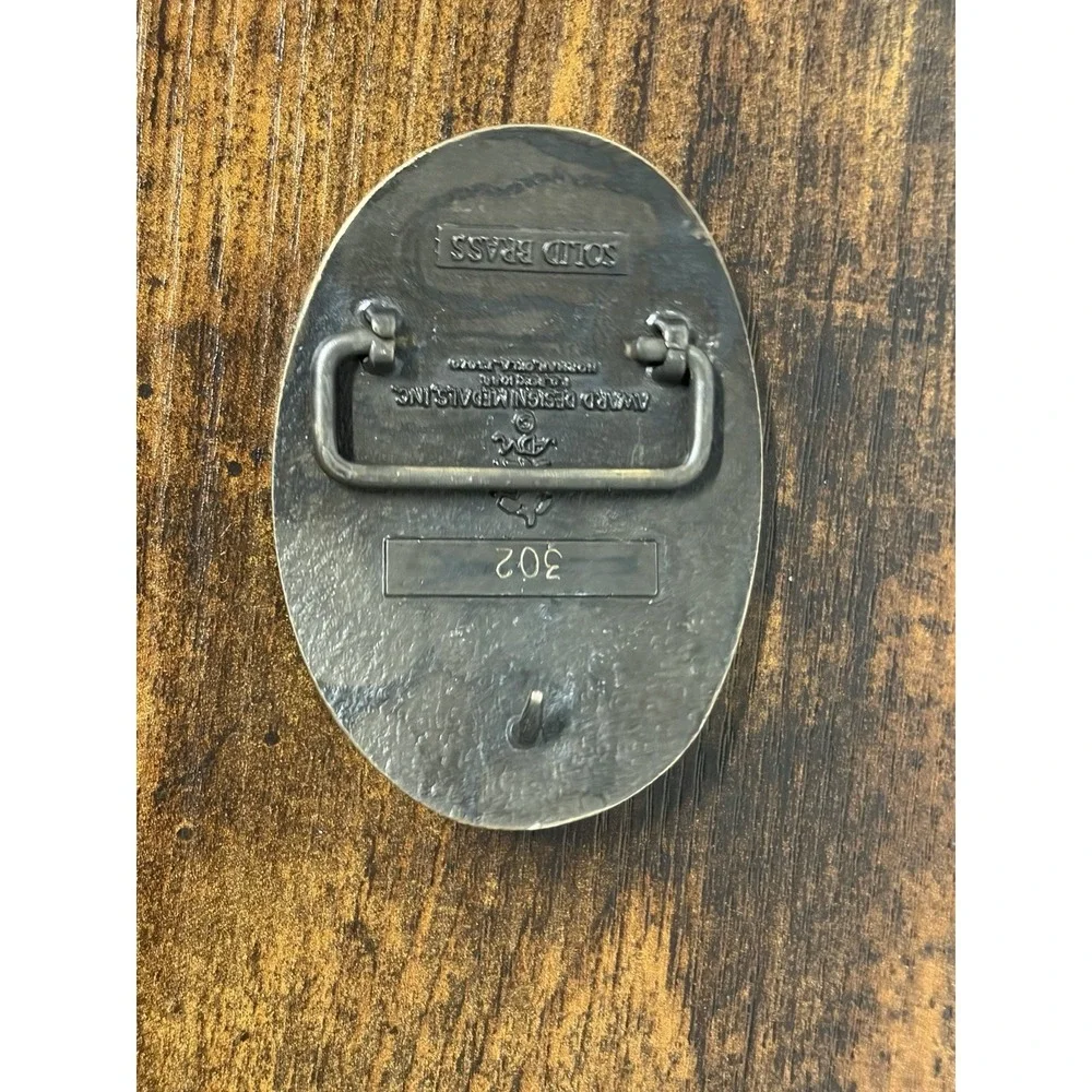 Brass Belt Buckle 1986 Garden City Co-op Crop Production Vtg Award Design Medals